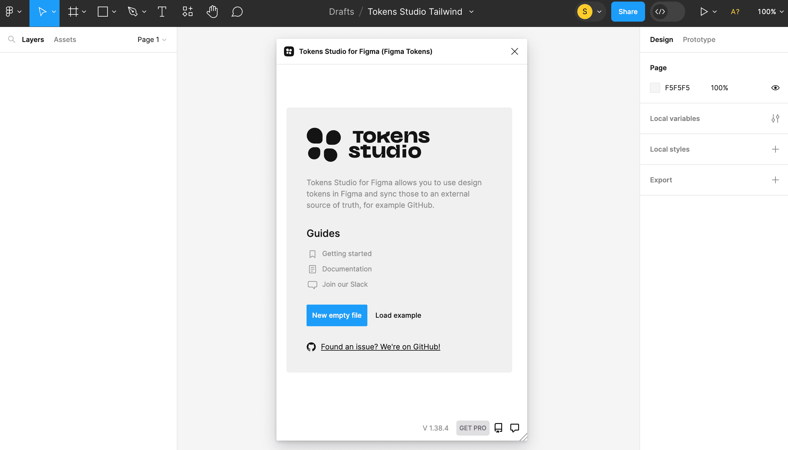 step 1 Tokens Studio